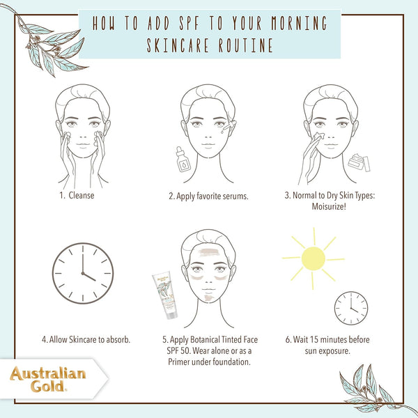 Australian Gold Botanical SPF 50 Tinted Mineral Sunscreen for Face, Non-Chemical BB Cream, Water-Resistant, Matte Finish, for Sensitive Facial