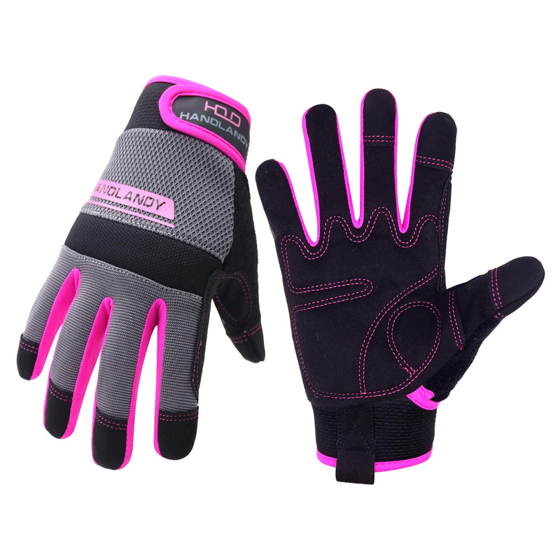 HLDD HANDLANDY Work Gloves Women, Safety Work Gloves Touchscreen Working Glove for Mechanic, Gardening, Construction, DIY, Breathable & Flexible