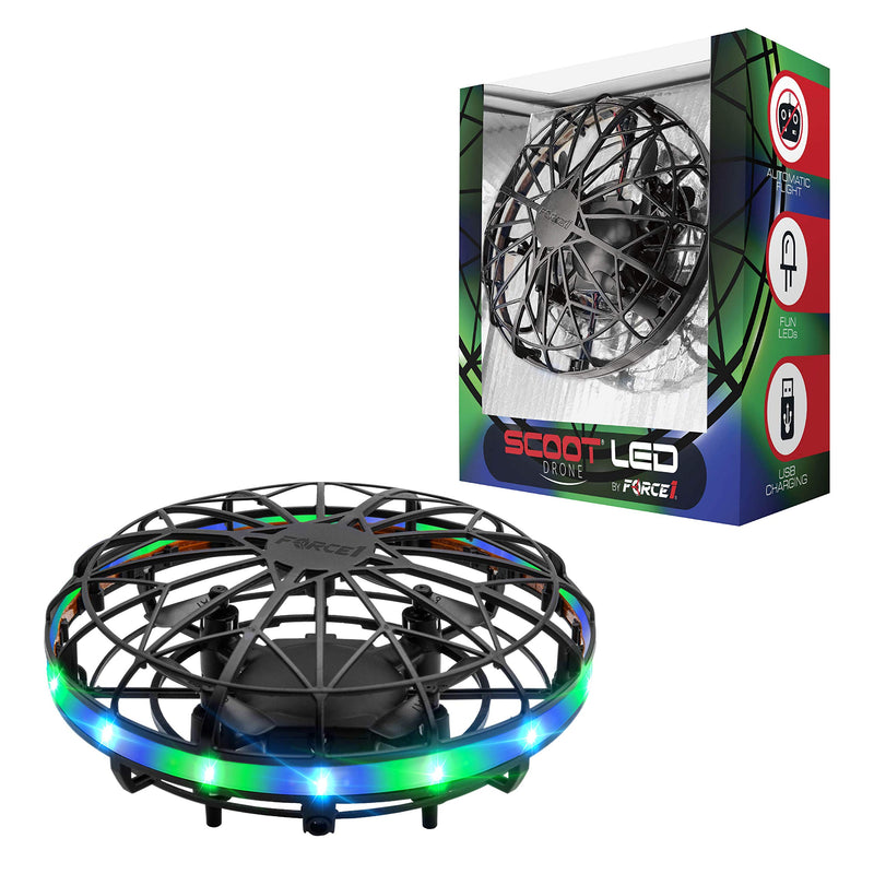Force1 Scoot LED Hand Operated Drone for Kids or Adults - Hands Free Motion Sensor Mini Drones, Easy Indoor Flying Orb Ball Small UFO Toy for Boys
