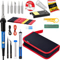 Soldering Iron Kit, 60W Soldering Iron, 5 Soldering Iron Tips, 21-In-1 Adjustable Temperature, Solder Wire, Stand, Desoldering Pump, Soldering