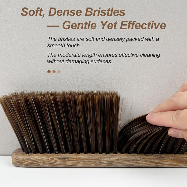 Wood Dusting Brush, Handheld Soft Bristle Cleaning Broom for Furniture, Car, Couch, Bed, Clothes, and More