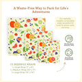 Bee'S Wrap Beeswax Wraps for Food - Fresh Fruit 3 Pack (S, M, L) Made in USA Reusable & Organic Food Wraps, Sandwich Wrap & Bowl Covers -