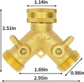 AUTOMAN Hose Splitter 2 Way, Garden Hose Splitter, 100% Rustproof Brass Water Hose Splitter with Adjustable Flow Valves, Seamless Design & 2 Extra