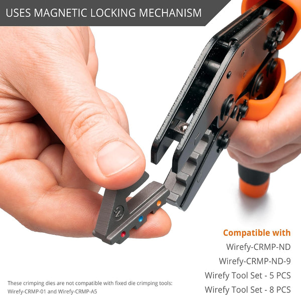 Wirefy Crimping Die for Insulated Flag Connectors - 12-10 AWG