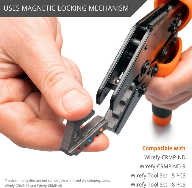 Wirefy Crimping Die for Insulated Flag Connectors - 12-10 AWG