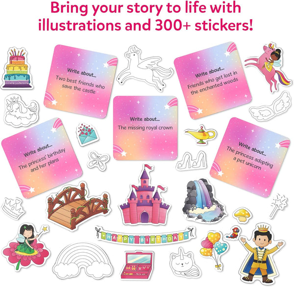 Skillmatics Storybook Art Kit - Create Fairytale Stories, DIY Craft & Writing Kit with 300+ Stickers, Scrapbooking & Journal Activity, Gifts for
