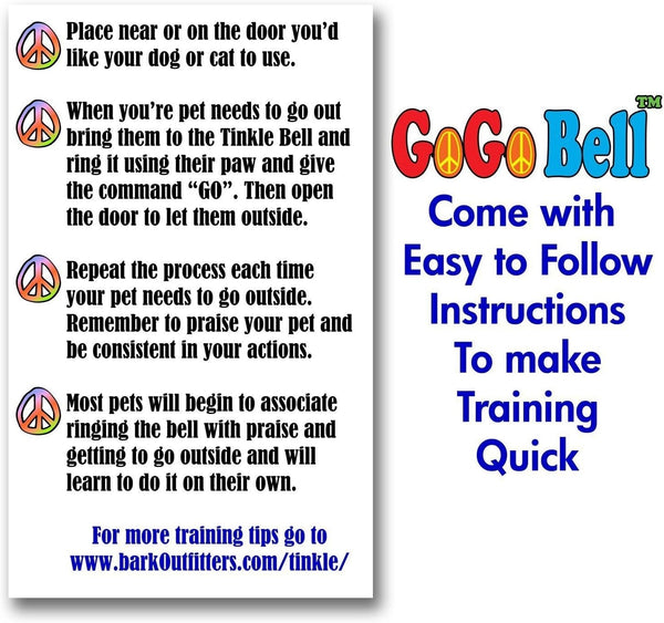 Gogo Bell Dog Doorbell for Housebreaking/Housetraining Door Bell/Potty Training Your Poochie to Let You Know When They Need to Tinkle (White, Qty 1)