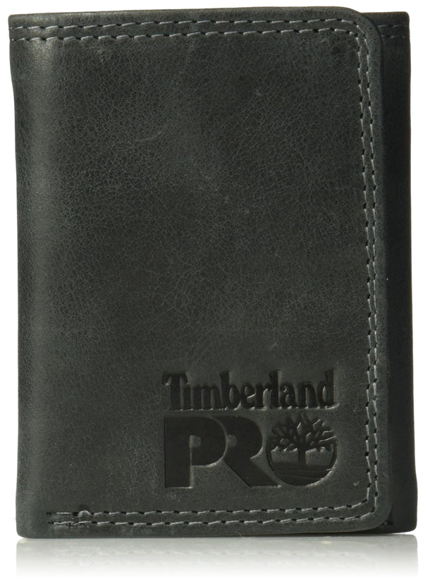 Timberland PRO Men'S Leather RFID Trifold Wallet with Id Window