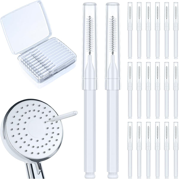 Shower Head Cleaning Brush for Small Hole,Multifunctional Shower Head Cleaner Tool Anti-Clogging Nozzle with Storage Boxes, Showerhead Cleaning