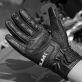 ILM Goatskin Leather Motorcycle Motorbike Powersports Racing Gloves Touchscreen for Men and Women Model DN01(XL, Black Perforated)