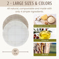 Nectar & Nest Reusable Bowl Covers for Bread Proofing (2 Lg) - Beeswax Bowl Covers Reusable, 100% Organic Cotton, Elastic Cover for Sourdough,