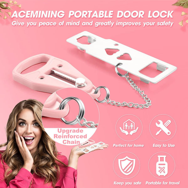 Acemining Portable Security Door Locker Travel Lockdown Locks for Additional Safety and Privacy Perfect for Traveling Hotel Home Apartment