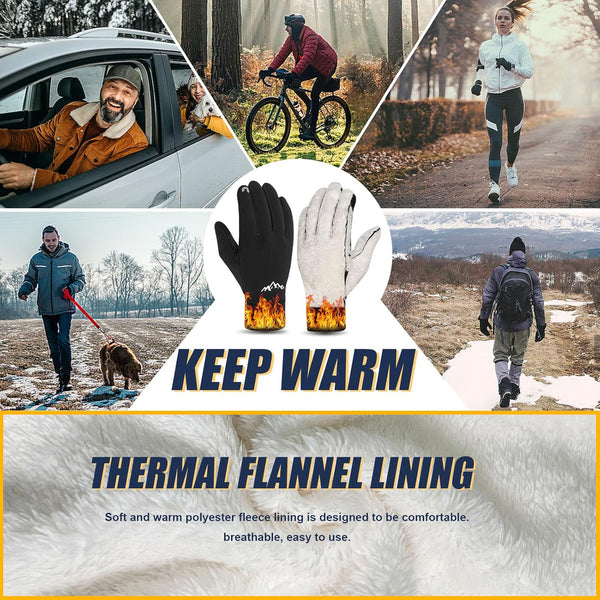 Pixel Panda Winter Gloves for Men Women Warm Touchscreen Gloves for Cold Weather Thin Water-Resistant Windproof Non-Slip Gloves for Cycling,