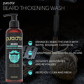 PURA D'OR 8 Oz Thickening Beard Wash - Biotin & Castor Oil Formula with Rosemary - Helps Enhance Moisture, Thickness & Shine, Helps Reduces