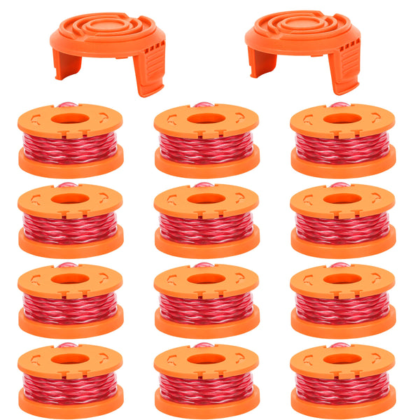 Trimmer Spool Line for Worx 14 Pack WA0010 Edger Spools Replacement for Worx Weed Eater String Suitable for Worx String Trimmers(12 Grass Trimmer