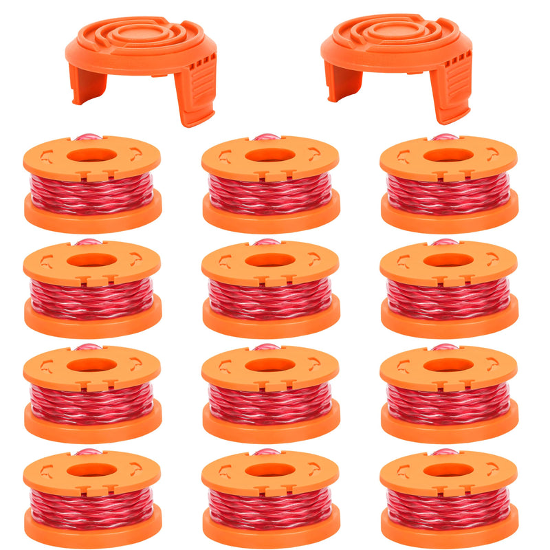 Trimmer Spool Line for Worx 14 Pack WA0010 Edger Spools Replacement for Worx Weed Eater String Suitable for Worx String Trimmers(12 Grass Trimmer