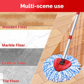 Spin Mop Head, Base, Handle Replacement for O-Ceda RinseClean 2 Tank System,4 Microfiber Mop Refills, 1 Base and 30-58in Handl Set Combo (Blue 2