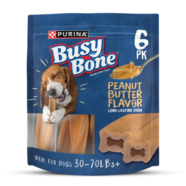 Purina Busy Bone Made in USA Facilities, Long Lasting Small/Medium Breed Adult Dog Chews, Peanut Butter Flavor - (Pack o
