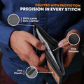 Leather Impressions Slim Wallet for Men - Bifold Wallet with White Contrast Stitching - Mens Wallet with 2 Cash Pockets, 6 Cards, 2 Inner Slots,