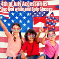 4Th of July Glasses with Red White and Blue Style for Independence Patriots Labor Day American USA Flag Sunglasses