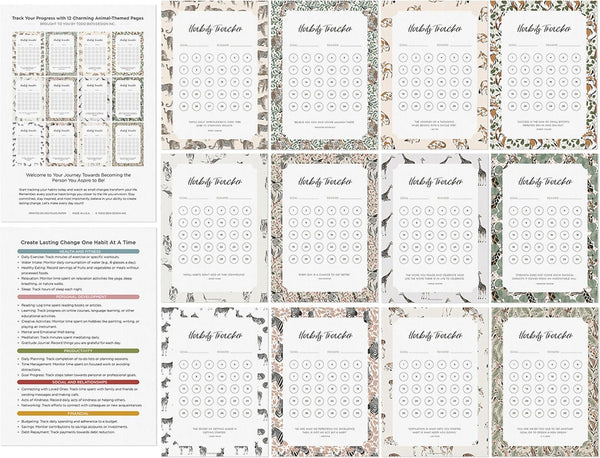 Habit Tracker Calendar - Made in USA, Designed by Local Artist, Motivational 30 day monthly challenge - Tool and gift for Productivity,