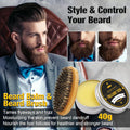 Beard Kit for Men Grooming & Care W/3 Pack Beard Oil, Wash, Balm, Comb, Brush, Scissors,Anniversary Valentines Birthday Fathers Gifts Idea for