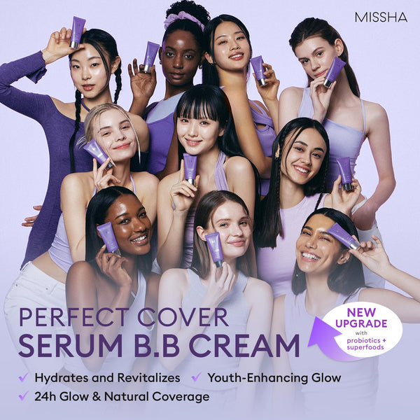 MISSHA M PERFECT COVER SERUM BB CREAM No.33 Tan -Tan with Warm Undertone, Skin Tint, Tinted Moisturizer, Skin Care Foundation Makeup, Korean