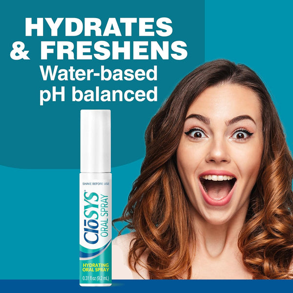 Closys Oral Breath Spray, 0.31 Ounce (3 Count), Mint, Sugar Free, Ph Balanced, Fights Bad Breath