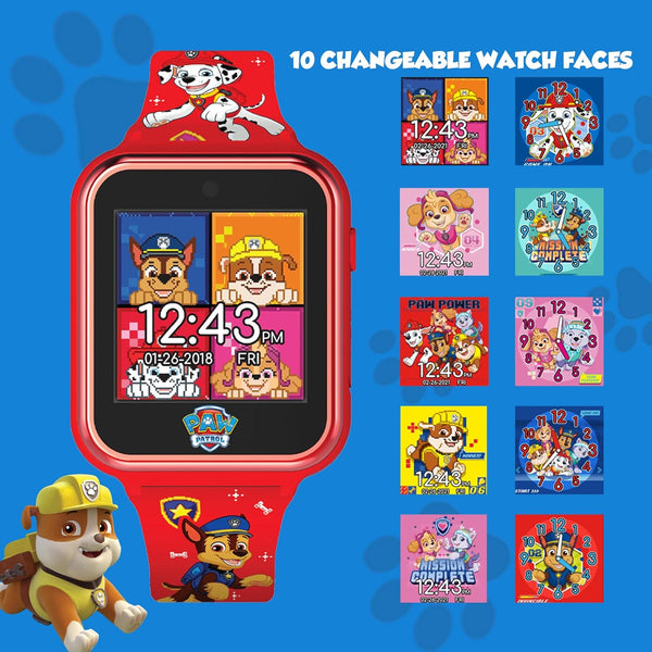 Accutime Paw Patrol Smart Watch with Camera for Kids and Toddlers - Interactive Smartwatch for Boys & Girls Featuring Games, Voice Recorder,