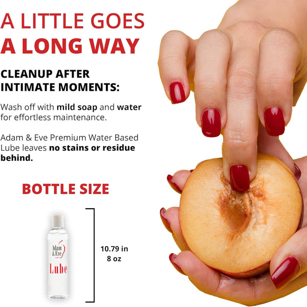 Adam & Eve Premium Water Based Lube - Personal Lubricant for Women, Men, Couples & Toys - Thick, Long Lasting, Non-Sticky, Non-Staining Gel for