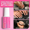 Super Strong Nail Glue for Press on Nails, Nail Tips & Acrylic Nails (8Ml) NYK1 Nailbond Brush on Glue for Press Ons, Tips & Acrylics - Long