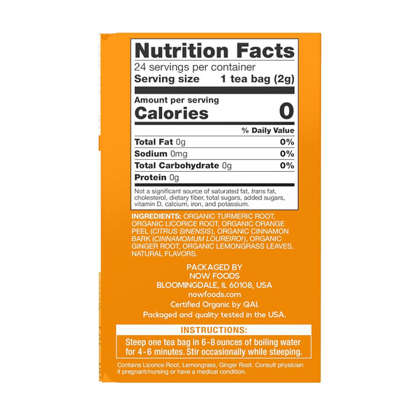 Give a Tea Organic Turmeric Ginger Tea, Caffeine-Free, USDA Certified Organic, Non-Gmo, 24 Tea Bags, 1.7 Ounce (Pack of 6)