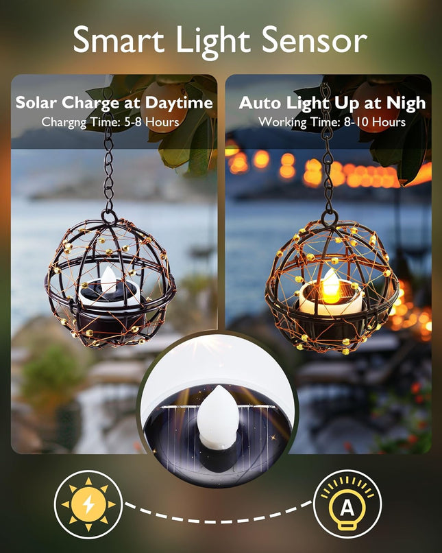 Homemory Solar Tea Lights Outdoor Waterproof, Dusk to Dawn Outdoor Lighting, Reusable LED Tea Light Candles for Lantern 