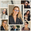 Madison Avenue Blue Light Blocking Glasses Oversized Fashion Blue Light Glasses for Women anti Eyestrain & UV Protection Computer Eyeglasses (Grey