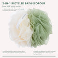 Ecotools Green 2-In-1 Ecopouf, Dual-Sided Shower Loofah Exfoliates & Cleanses Skin, Made of Recycled Netting, Removes Dead Skin, Eco-Friendly Bath