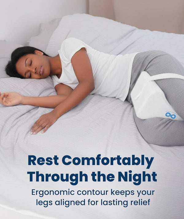 Everlasting Comfort Memory Foam Leg & Knee Pillow for Side Sleepers - FSA/HSA Eligible Sciatica Pain Relief Leg Pillow for Side Sleeping -