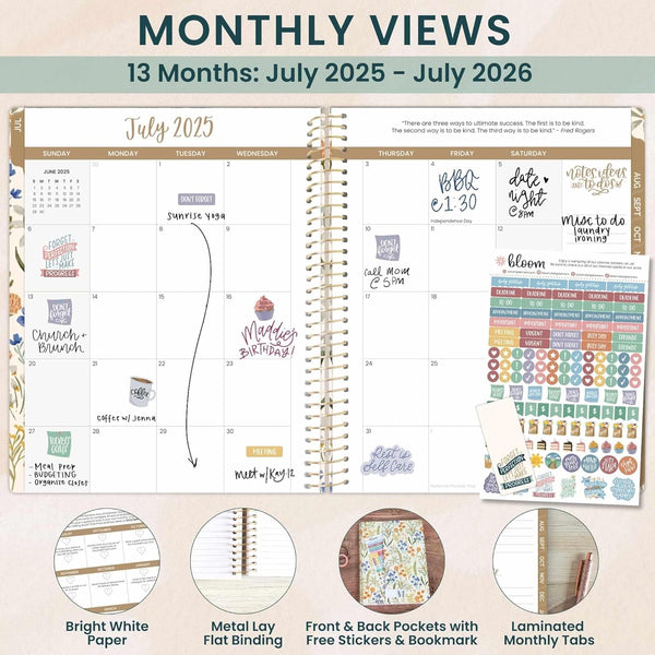 Bloom Daily Planners 2025-2026 (8.5" X 11") Academic Year Day Planner (July 2025 - July 2026) - Weekly & Monthly Dated Agenda Organizer with