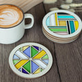 Temlum Wooden Coasters Painting Kit, Paint You Own Coaster Wooden Painting Craft Kit for Adults and Beginners Art Craft Supplies