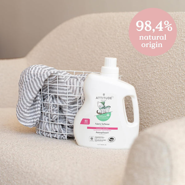 ATTITUDE Baby Fabric Softener, Plant and Mineral-Based Ingredients, HE Compatible, Vegan and Cruelty-Free Laundry and Household Products,