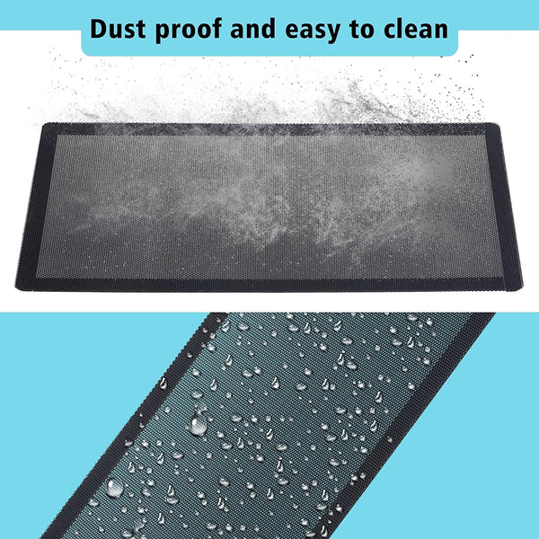[4 Pack] 280X140Mm PC Case Dust Mesh Filter, Magnetic Frame Computer Fan Dust Mesh PC Cooler Filter Dustproof PVC Cover Grills - Black
