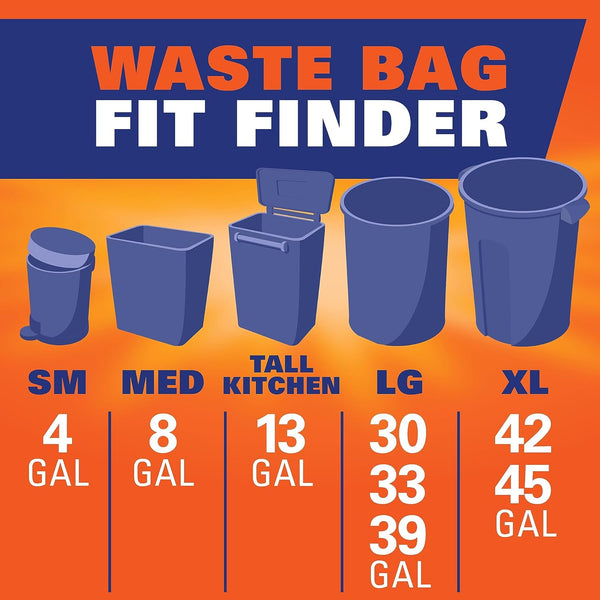 Hefty Ultra Strong 13 Gallon Trash Bags, Black Tall Kitchen Trash Bags 13 Gallon Size, Break Resistant Drawstring Enclosure, Continuous Odor