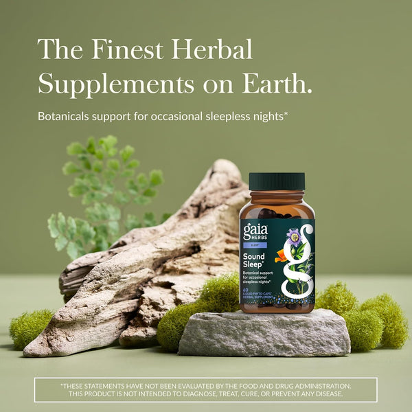 Gaia Herbs Sound Sleep - Natural Sleep Support to Promote Calm & Relaxation - with Valerian Root, Passionflower & More - 60 Vegan Liquid