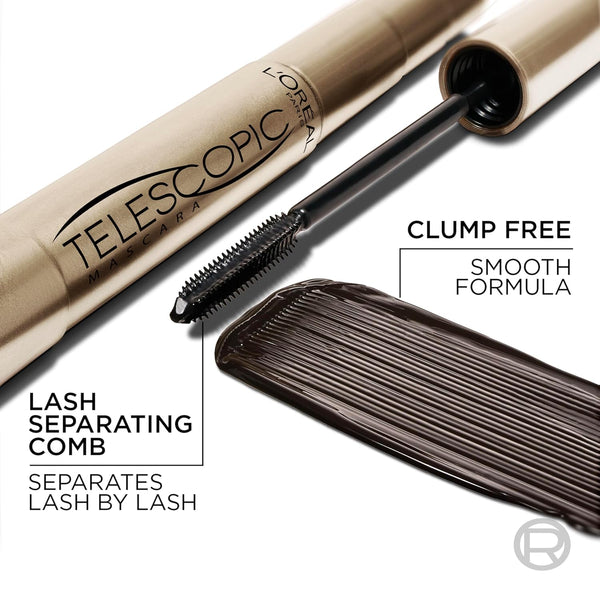 L'Oreal Paris Makeup Telescopic Original Lengthening Mascara, Blackest Black, 0.27 Fl Oz (1 Count)