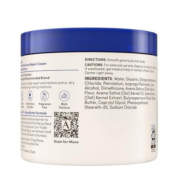 Aveeno Skin Relief Intense Moisture Repair Body Cream with Triple Oat & Shea Butter Formula, Helps Relieve & Restore Extra-Dry Skin with