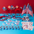 4Th of July Party Favors Set, Fourth of July Decorations 158 Pcs Accessories Includes Slap Bracelets, Necklaces, USA Flags, Tattoos, Wristbands,