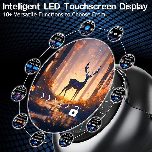Wireless Earbuds Bluetooth Headphones, Bluetooth 5.4 Stereo Sound with LED Display, Active Noise Cancellation, IP7 Water Resistant In-Ear