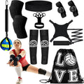 Wettarn 8 Set Volleyball Training Equipment Aid Solo Volleyball Trainer Kit, Include Elastic Resistance Belt Set Spike Trainer Hand Straps Arm