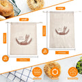 Dunzy 20 Pcs Linen Bread Bag Reusable Container Drawstring Bread Bags Storage Unbleached for Food Baking Kitchen Sandwich Bakery Picnic Wedding
