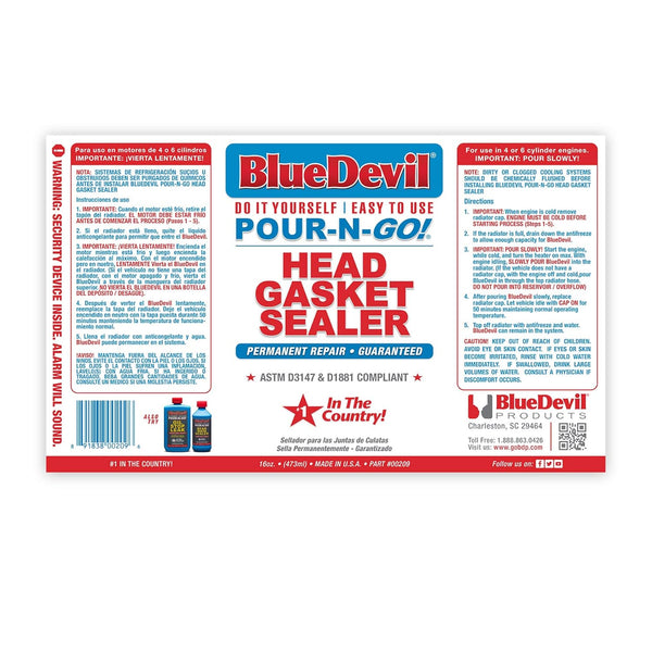 Bluedevil Products 00209 Pour-N-Go Head Gasket Sealer - 16 Ounce