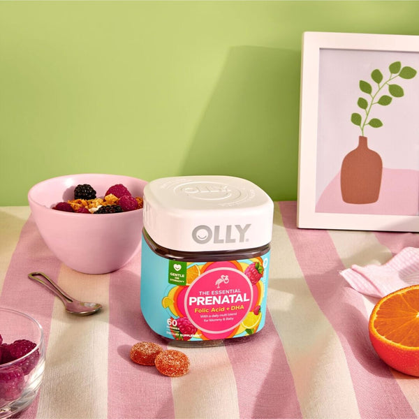 OLLY Prenatal Multivitamin Gummy, Supports Healthy Growth and Brain Development, Folic Acid, Vitamin D, Omega 3 DHA, Chewable Supplement, Citrus